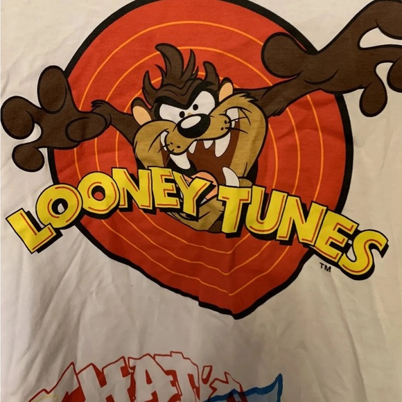 Warner Bros. Looney Tunes mens Sz L White Graphic‎ Tee - Picture 5 of 12